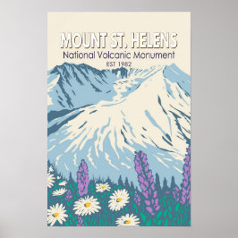 セントヘレンズ山国立火山記念碑 レトロ ポスター