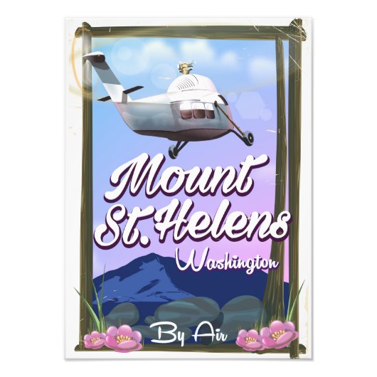 セントヘレンズ山 ワシントン州 旅行ポスター フォトプリント            (正面)