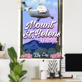 セントヘレンズ山 ワシントン州 旅行ポスター ポスター (ホームオフィス)