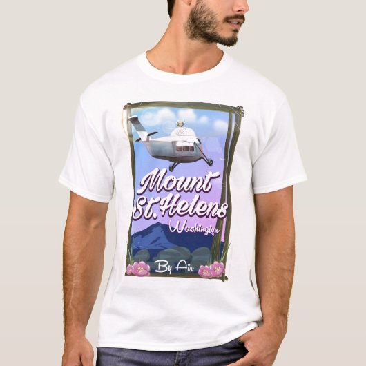 セントヘレンズ山 ワシントン州 旅行ポスター Tシャツ (正面)