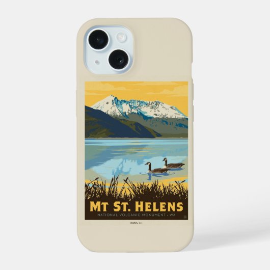 セントヘレンズ山 | ワシントン州 iPhone 15ケース (裏面)