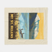 セントヘレン山 | ワシントン フリースブランケット (正面(横))