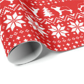 セントベルナーズクリスマスホリデイパターンレッドクリスマス ラッピングペーパー (ロールコーナー)