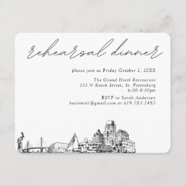 セントペテルブルクの結婚式 エレガント リハーサル ディナー エンクロージャーカード