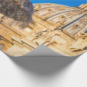 セントペテロ大聖堂と噴水ローマイタリア ラッピングペーパー (角)