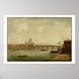 セントポールおよびBlackfriars橋、ロンドン、c.1770- ポスター