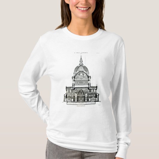 セントポールのカテドラルの横断面 Tシャツ (正面)