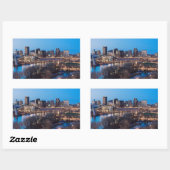 セントポールのスカイラインと夜景 長方形シール (シート)