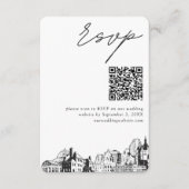 セントポールの結婚式 現代のRSVP QRコード エンクロージャーカード (正面)