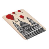 セントポールズ大聖堂と赤い熱気球 マグネット (右側)