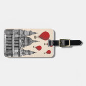 セントポールズ大聖堂と赤い熱気球 ラゲッジタグ (正面横)