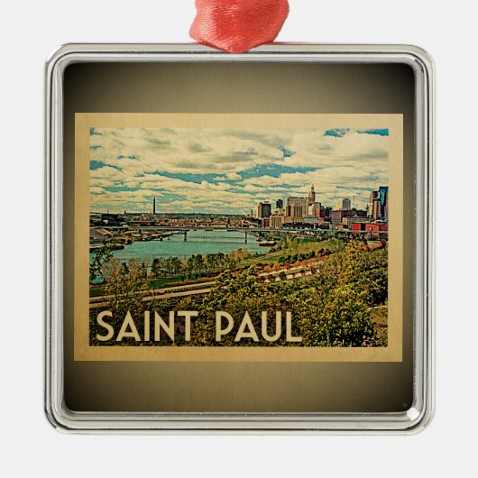 セントポールミネソタのオーナメントのヴィンテージ旅行St メタルオーナメント (正面)