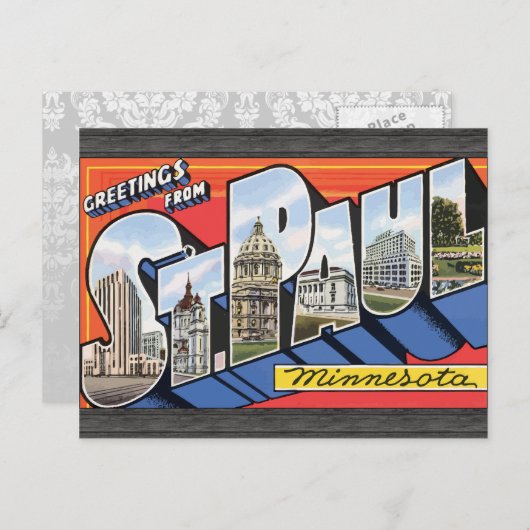 セントポールミネソタのヴィンテージからの挨拶 ポストカード (正面/裏面)