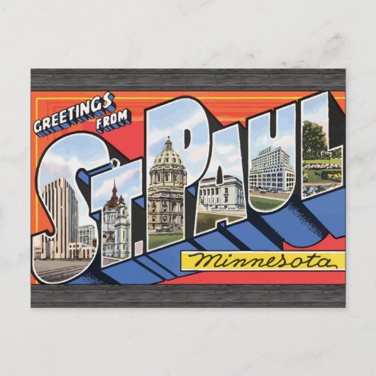 セントポールミネソタのヴィンテージからの挨拶 ポストカード (正面)