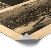 セントポールミネソタ1883アンティークパノラママップ ポスター (角)