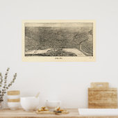 セントポールミネソタ1906アンティークパノラママップ ポスター (キッチン)