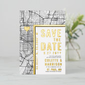 セントポールラブロケーター |結婚式の日付の保存 箔招待状 (立ち正面)