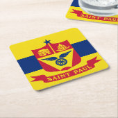 セントポール国旗、ミネソタスクエア紙コースター スクエアペーパーコースター (アングル)