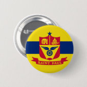 セントポール国旗、ミネソタ州ボタン 缶バッジ (正面&裏面)