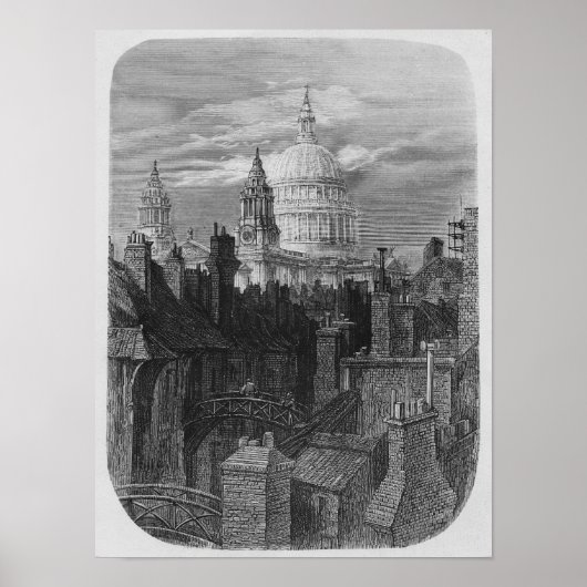 セントポール大聖堂とスラム ポスター (正面)