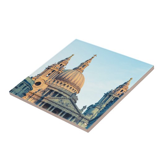 セントポール大聖堂ロンドンヴィンテージギフトポスターCer タイル (側面)