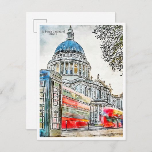 セントポール大聖堂ヴィンテージ旅行水の色 ポストカード (正面/裏面)
