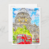 セントポール大聖堂ヴィンテージ旅行水の色 ポストカード (正面/裏面)