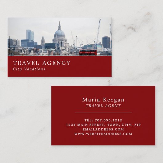 セントポール大聖堂，ロンドン市旅行代理店 名刺 (正面/裏面)