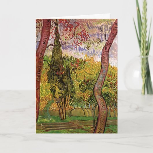 セントポール病院の庭園ビンセント・ヴァン・ゴッホ カード (正面)