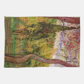セントポール病院の庭園ビンセント・ヴァン・ゴッホ キッチンタオル (横)
