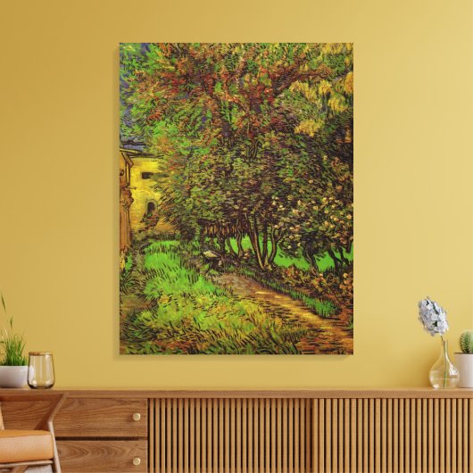 セントポール病院の庭園ビンセント・ヴァン・ゴッホ キャンバスプリント (インサイチュ (リビング))