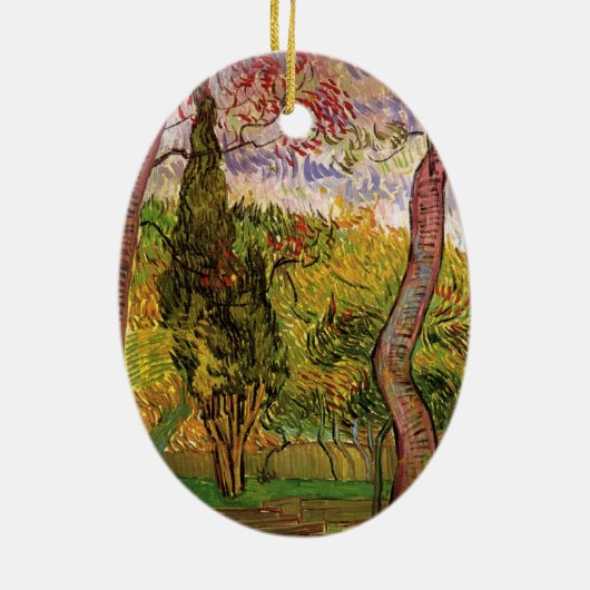 セントポール病院の庭園ビンセント・ヴァン・ゴッホ セラミックオーナメント (裏面)
