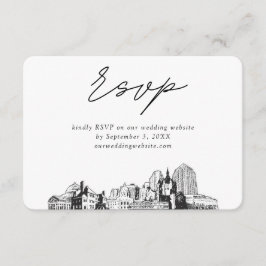 セントポール結婚のミニマルなスケッチRSVP エンクロージャーカード