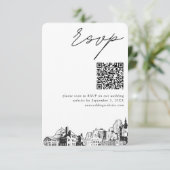 セントポール結婚のRSVPモダン QRコード エンクロージャーカード (スタンド正面)