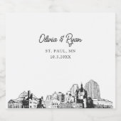 セントポール結婚シャンパパーソナライズされたンラベル スパークリングワインラベル (シングルラベル)