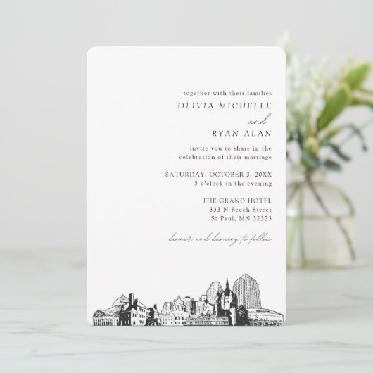 セントポール結婚ズエレガントスカイライン招待状 招待状 (スタンド正面)