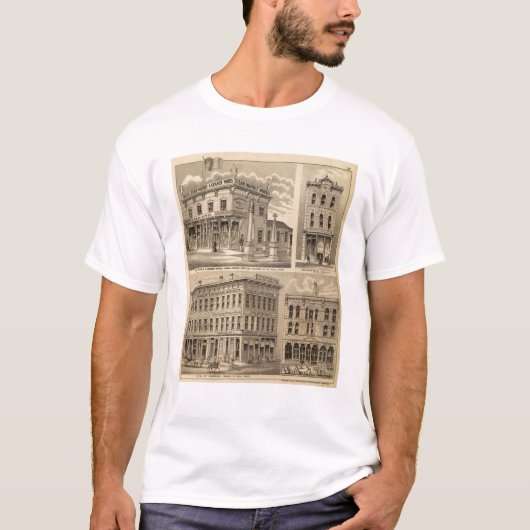セントポール、ミネアポリス、ミネソタの石版の地図 Tシャツ (正面)