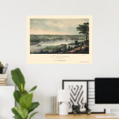 セントポールMNパノラママップ – 1853 ポスター (ホームオフィス)