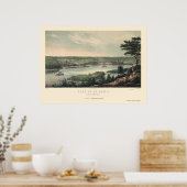 セントポールMNパノラママップ – 1853 ポスター (キッチン)