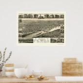 セントポールMNパノラママップ – 1883 ポスター (キッチン)