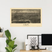 セントポールMNパノラママップ – 1888 ポスター (ホームオフィス)