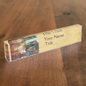 セントマイケルおよびドラゴンの羊皮紙 デスクネームプレート (側面)