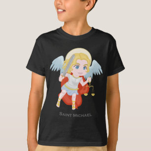 セントマイケルの大天使のかわいいカトリック教徒 Tシャツ