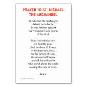 セントマイケルの大天使の祈りの言葉カード テーブルナンバー (裏面)