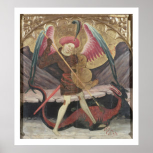 セントマイケルの征服の悪、c.1480 (paのテンペラ ポスター