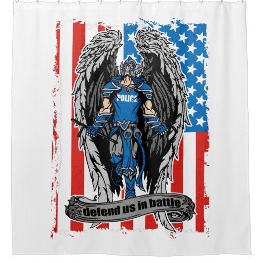 セントマイケルの警察は戦いの私達を守ります シャワーカーテン (正面)