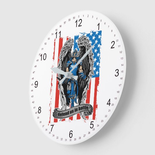 セントマイケルの警察は戦いの私達を守ります ラージ壁時計 (傾斜)