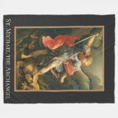 セントマイケルは大天使戦いの私達を守ります フリースブランケット (正面(横))