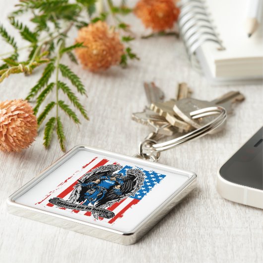 セントマイケルは戦いの警察の私達を守ります キーホルダー (側面)