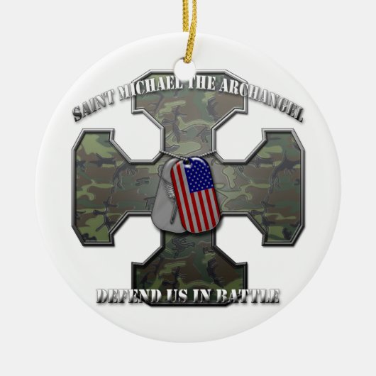 セントマイケル大天使 セラミックオーナメント (正面)
